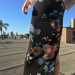 Midnight garden maxi skirt